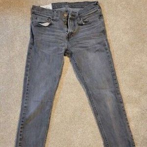 Hollister Men's Grey Slim Straight Jeans 28x30" (29x30" actual)